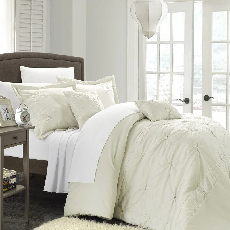Cotton - filled comforters for a breathable and natural sleep experienceChic Home Aramitta Floral Quilted Applique 9-piece Comforter Set Cotton - filled comforters for a breathable and natural sleep experienceChic Home Aramitta Floral Quilted Applique 9-piece Comforter Set