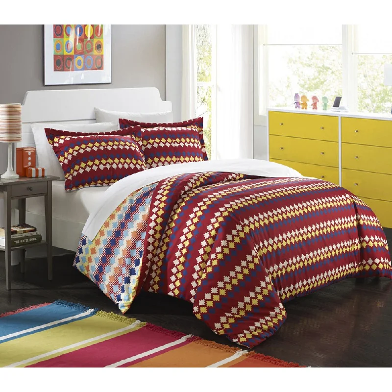 Down - filled comforters for supreme warmth and lightnessChic Home Indiana Native Spice Reversible 3-Piece Duvet Cover Set Down - filled comforters for supreme warmth and lightnessChic Home Indiana Native Spice Reversible 3-Piece Duvet Cover Set