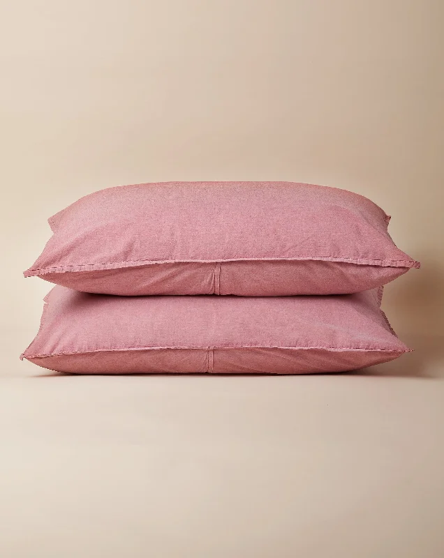 Dry - clean - only duvet covers with high - end materials and delicate designsChili Chambray Pillowcase Set Dry - clean - only duvet covers with high - end materials and delicate designsChili Chambray Pillowcase Set