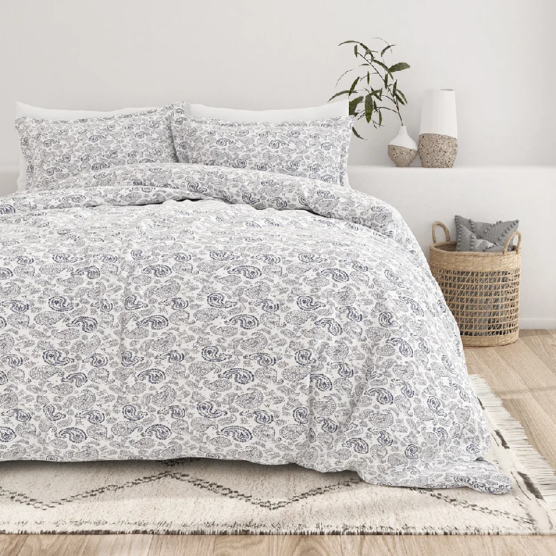 Queen - size duvet covers for standard queen - sized mattressesCoarse Paisley Pattern 3-Piece Duvet Cover Set Queen - size duvet covers for standard queen - sized mattressesCoarse Paisley Pattern 3-Piece Duvet Cover Set