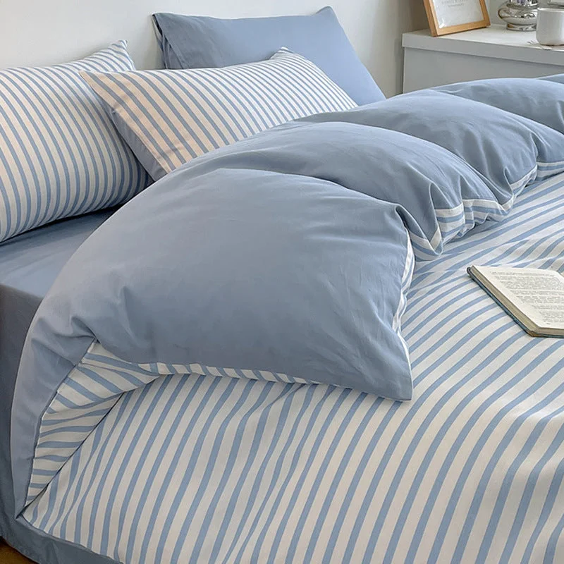 Ombre - colored duvet covers with a gradient effect for a trendy and unique styleCoastal Washed Cotton Striped Duvet Cover & Pillowcases Ombre - colored duvet covers with a gradient effect for a trendy and unique styleCoastal Washed Cotton Striped Duvet Cover & Pillowcases