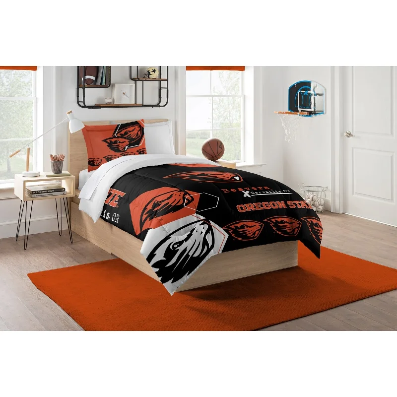 Wool - filled comforters with natural moisture - wicking and temperature - regulating featuresCOL 862 Oregon State Hexagon Twin Comforter Set Wool - filled comforters with natural moisture - wicking and temperature - regulating featuresCOL 862 Oregon State Hexagon Twin Comforter Set