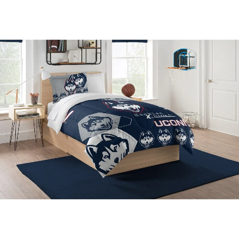 Synthetic - filled comforters like polyester for affordability and hypoallergenic propertiesCOL 862 UConn Hexagon Twin Comforter Set Synthetic - filled comforters like polyester for affordability and hypoallergenic propertiesCOL 862 UConn Hexagon Twin Comforter Set