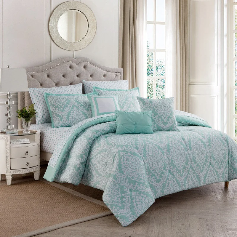 Queen - size comforters for standard queen - sized mattressesCopper Grove Ecstall Damask 10-piece Comfort Set Queen - size comforters for standard queen - sized mattressesCopper Grove Ecstall Damask 10-piece Comfort Set