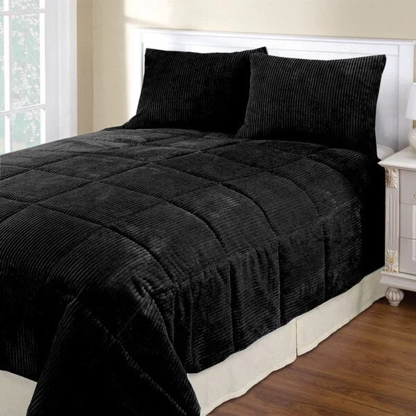 Synthetic - filled comforters like polyester for affordability and hypoallergenic propertiesCorduroy 3-piece Comforter Set Synthetic - filled comforters like polyester for affordability and hypoallergenic propertiesCorduroy 3-piece Comforter Set