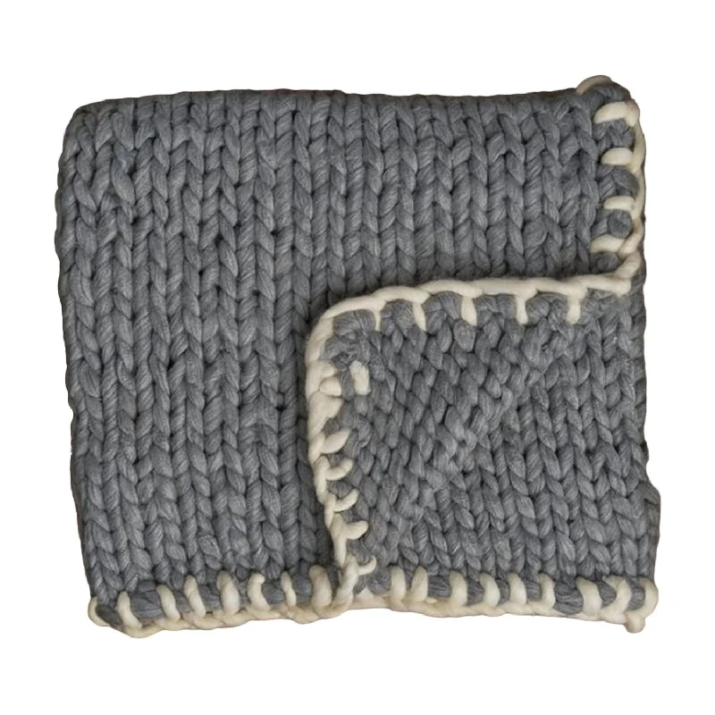 Bamboo fiber blankets with natural antibacterial propertiesCottonball Knit Blanket In Denim Blue Bamboo fiber blankets with natural antibacterial propertiesCottonball Knit Blanket In Denim Blue