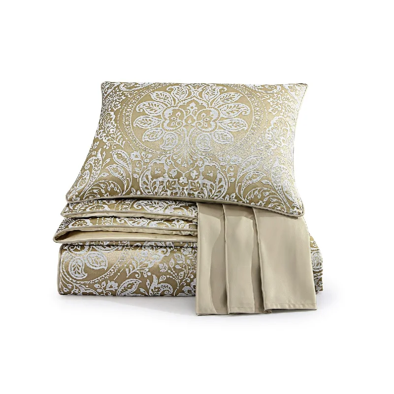 Bamboo - fiber - filled comforters with antibacterial and breathable qualitiesCroscill Helena Queen Comforter 4-piece Set 92"x96", Champagne Bamboo - fiber - filled comforters with antibacterial and breathable qualitiesCroscill Helena Queen Comforter 4-piece Set 92"x96", Champagne