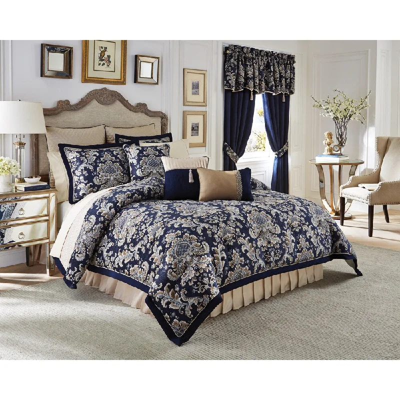 Down - filled comforters for supreme warmth and lightnessCroscill Imperial Chenille Jacquard Woven Damask 4-piece Comforter Set Down - filled comforters for supreme warmth and lightnessCroscill Imperial Chenille Jacquard Woven Damask 4-piece Comforter Set