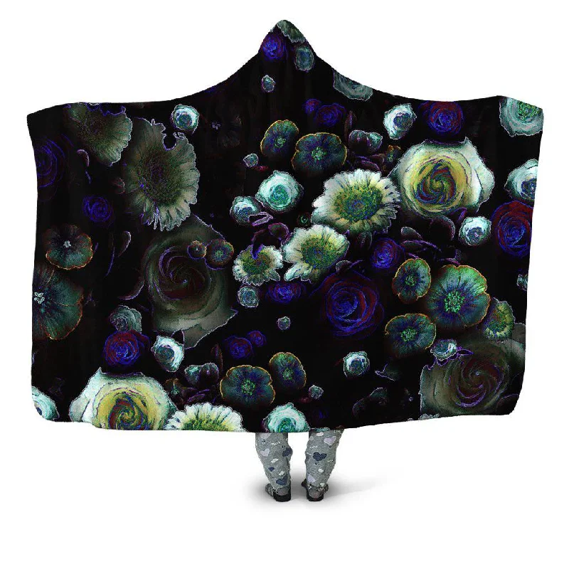 Chenille blankets with a thick and fuzzy textureDark Bloom Hooded Blanket
