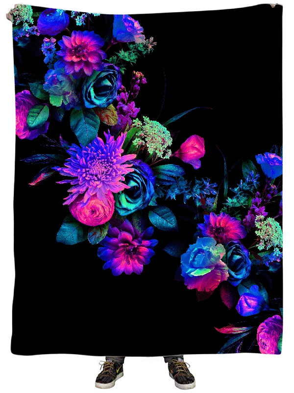 Mohair blankets with a unique sheen and softnessDarkest Bloom Plush Blanket