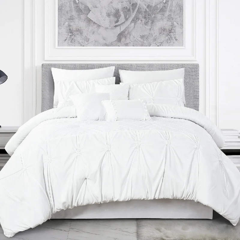 Queen - size comforters for standard queen - sized mattressesDCP 4 Piece All Season Soft Polyester Bedding Comforter Set,White with Striped Folds Queen - size comforters for standard queen - sized mattressesDCP 4 Piece All Season Soft Polyester Bedding Comforter Set,White with Striped Folds