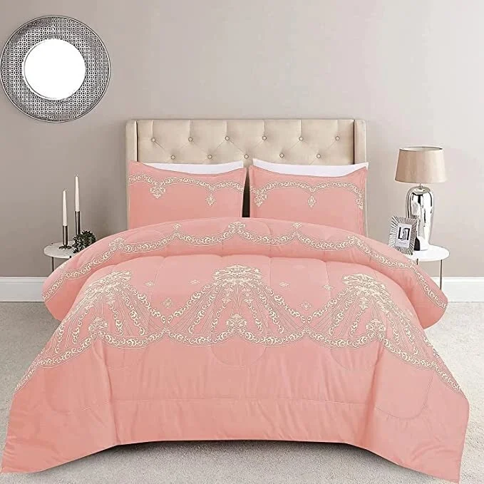Silk - filled comforters for a luxurious and smooth touchDCP Bedding Comforter Set,Green with Luxury Printing Silk - filled comforters for a luxurious and smooth touchDCP Bedding Comforter Set,Green with Luxury Printing