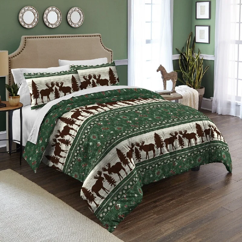 Full - size comforters suitable for full - sized beds in guest rooms or small bedroomsDestinations Moose Fair Isle Cotton 3-piece Comforter Set Full - size comforters suitable for full - sized beds in guest rooms or small bedroomsDestinations Moose Fair Isle Cotton 3-piece Comforter Set