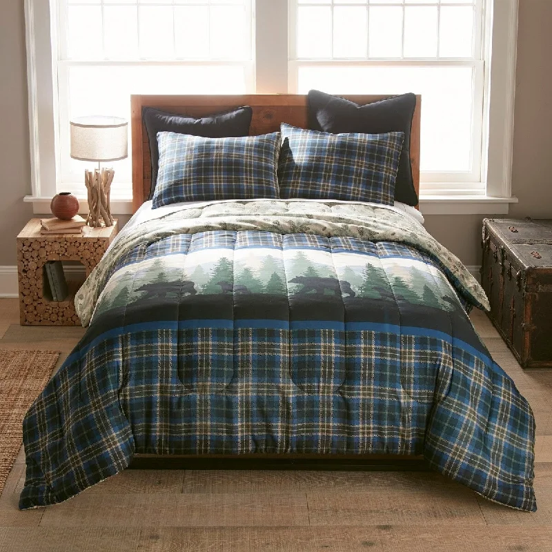 Silk - filled comforters for a luxurious and smooth touchDonna Sharp Bear Journey Blue 3-pc Comforter Set