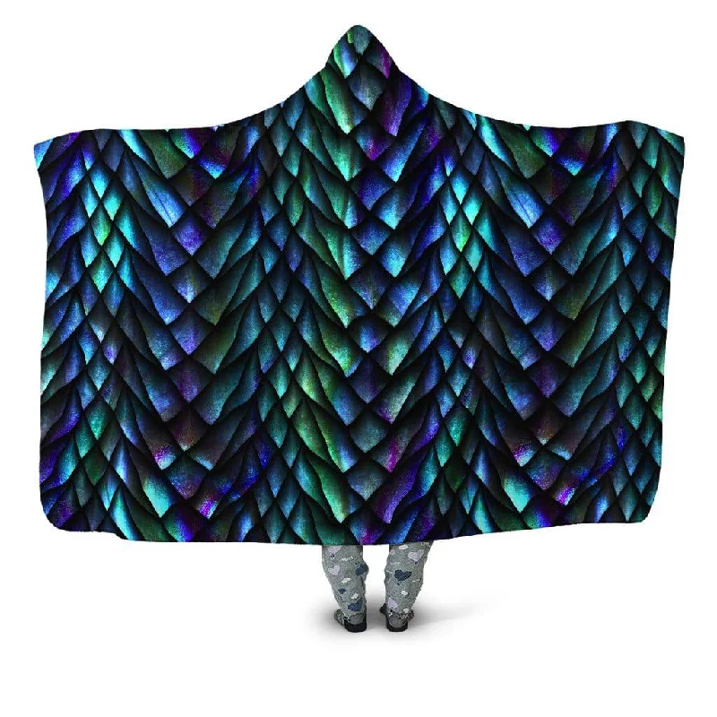 Mohair blankets with a unique sheen and softnessDosed Dragon Scale Hooded Blanket