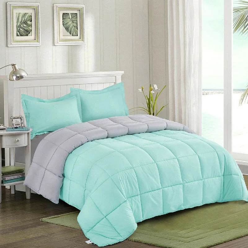 Full - size comforters suitable for full - sized beds in guest rooms or small bedroomsDown Alternative Comforter Set 3 PCS with Shams Twin Aqua Full - size comforters suitable for full - sized beds in guest rooms or small bedroomsDown Alternative Comforter Set 3 PCS with Shams Twin Aqua