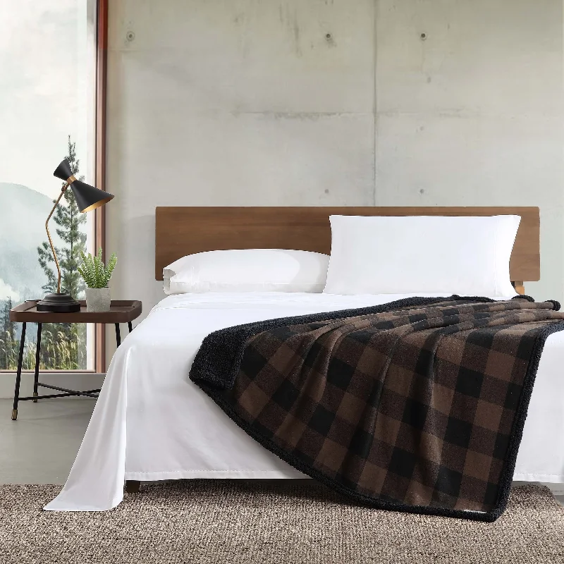 Cotton blankets for breathability and a lightweight feelEddie Bauer Cotton Flannel/Shearling Reverse Throw Blanket Cotton blankets for breathability and a lightweight feelEddie Bauer Cotton Flannel/Shearling Reverse Throw Blanket