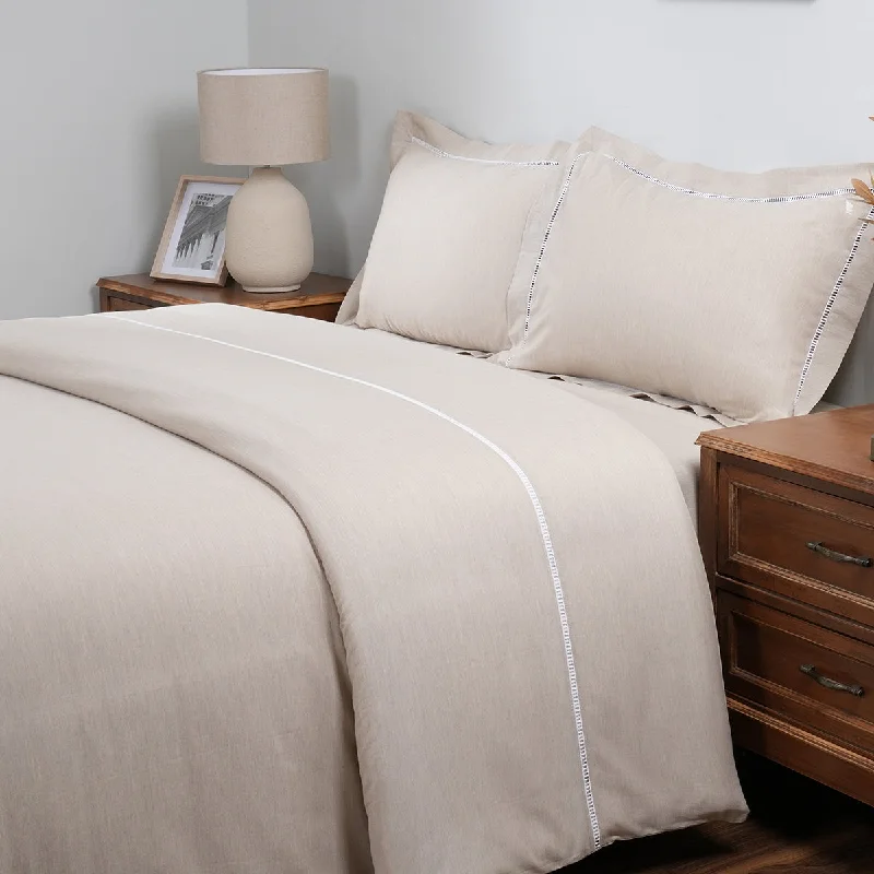 Value - for - money duvet covers that offer great quality at a reasonable priceEmmie Made With Egyption Cotton Ultra Soft Beige Duvet Cover with Pillow Case