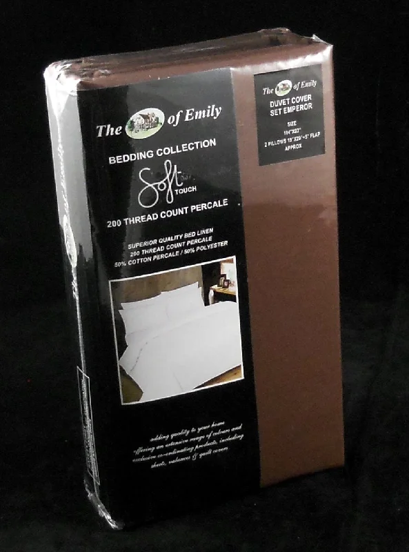 Bamboo - derived duvet covers with antibacterial and moisture - wicking propertiesEmperor Duvet Cover Set Brown Polycotton 200 Thread Count Bamboo - derived duvet covers with antibacterial and moisture - wicking propertiesEmperor Duvet Cover Set Brown Polycotton 200 Thread Count