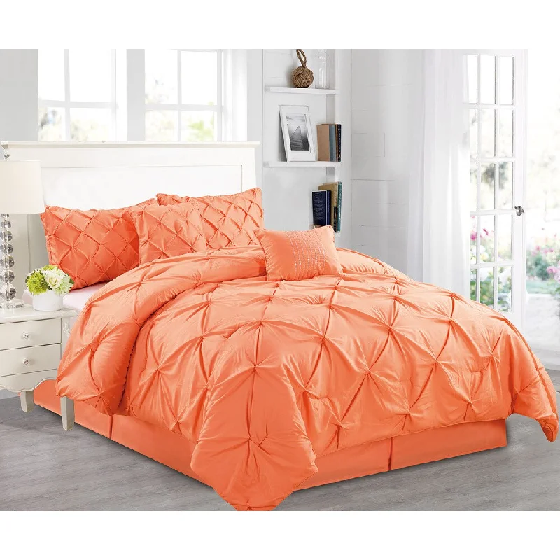 Duck down comforters with a softer feel and good warmth retentionFashion Street Arrora Pintuck 6-piece Comforter Set Duck down comforters with a softer feel and good warmth retentionFashion Street Arrora Pintuck 6-piece Comforter Set