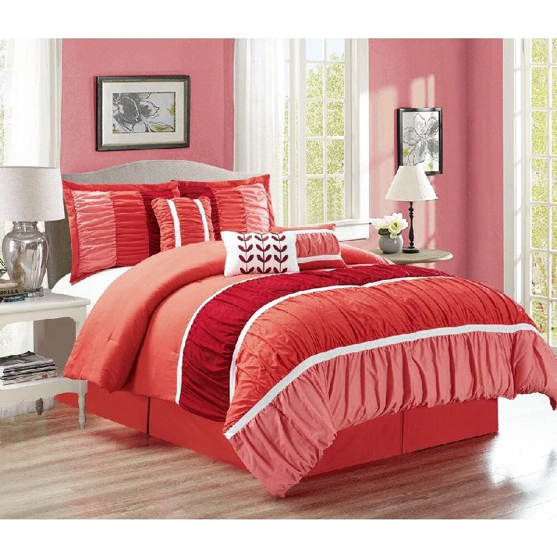 Wool - filled comforters with natural moisture - wicking and temperature - regulating featuresFashion Street Lisa Ruffled 7-piece Comforter Set Wool - filled comforters with natural moisture - wicking and temperature - regulating featuresFashion Street Lisa Ruffled 7-piece Comforter Set