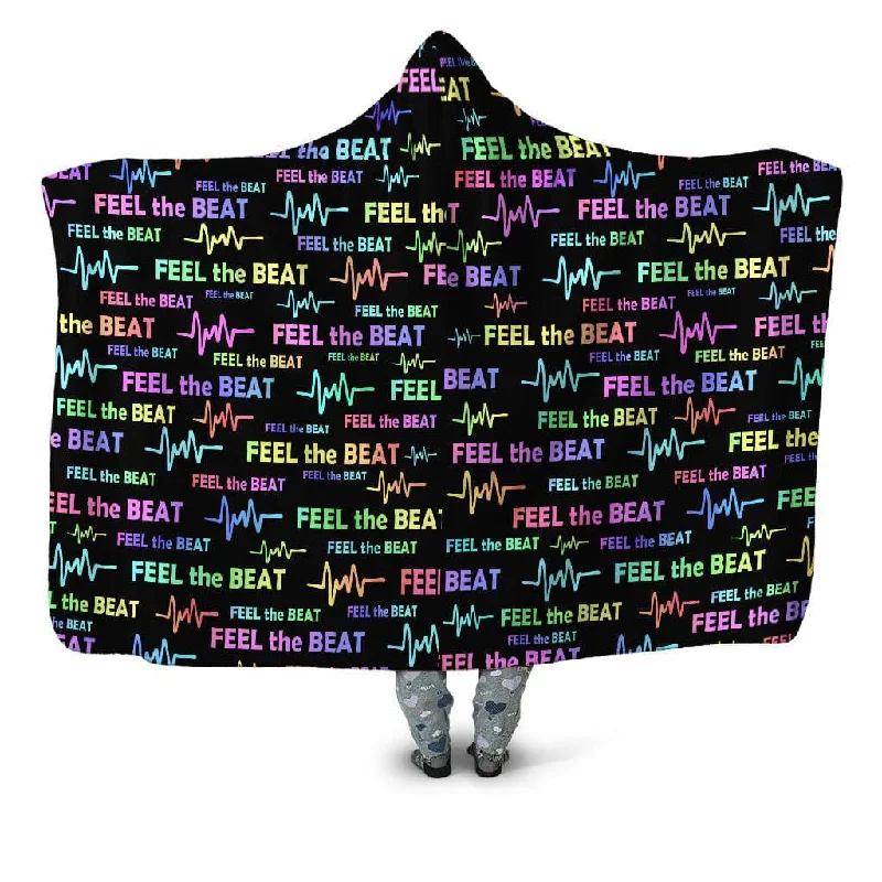 Chenille blankets with a thick and fuzzy textureFeel the Beat Hooded Blanket