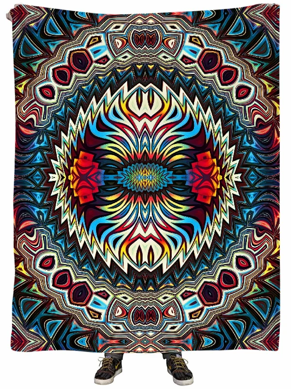Mohair blankets with a unique sheen and softnessFire for the Tribe Plush Blanket