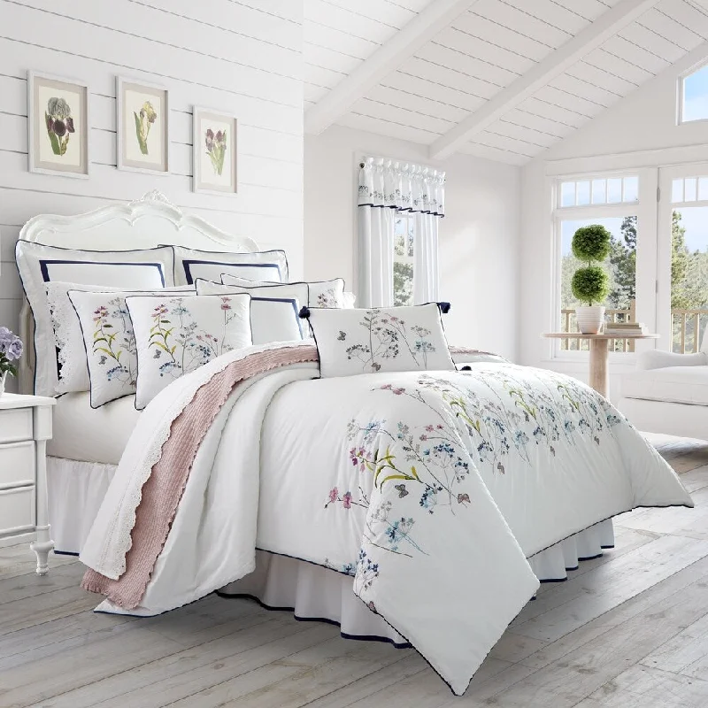 Bamboo - fiber - filled comforters with antibacterial and breathable qualitiesFive Queens Court Brenda Embroidered Floral 4 Piece Comforter Set Bamboo - fiber - filled comforters with antibacterial and breathable qualitiesFive Queens Court Brenda Embroidered Floral 4 Piece Comforter Set