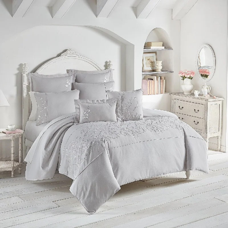 Bamboo - fiber - filled comforters with antibacterial and breathable qualitiesFive Queens Court Cherie Floral Embroidery 3 Piece Comforter Set Bamboo - fiber - filled comforters with antibacterial and breathable qualitiesFive Queens Court Cherie Floral Embroidery 3 Piece Comforter Set