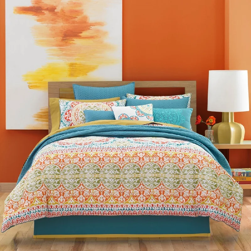Microfiber - filled comforters that are lightweight and easy to care forFive Queens Court Fiona Cotton Comforter Set