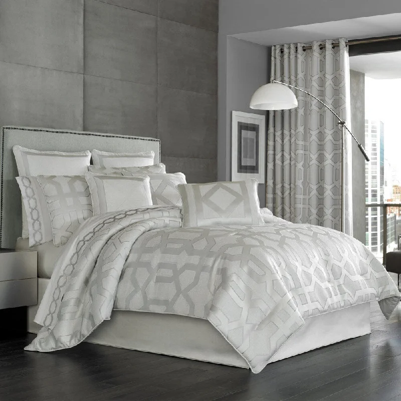 Microfiber - filled comforters that are lightweight and easy to care forFive Queens Court Kennedy Sterling Woven Jacquard 4-piece Comforter Set Microfiber - filled comforters that are lightweight and easy to care forFive Queens Court Kennedy Sterling Woven Jacquard 4-piece Comforter Set