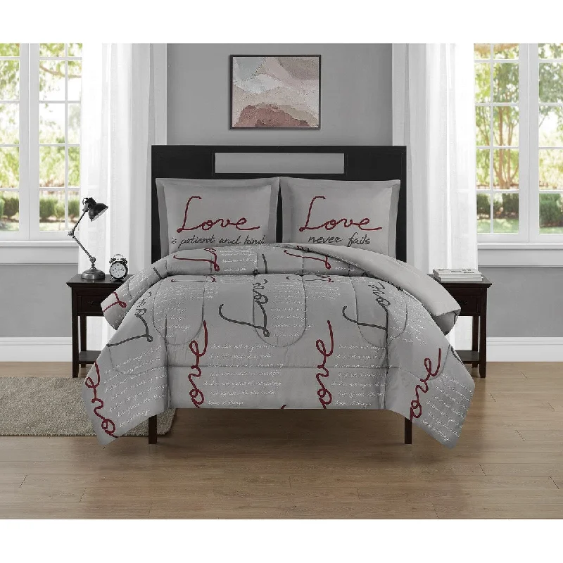 King - size comforters to fit large king - sized beds perfectlyForever and Always 3 piece comforter set King - size comforters to fit large king - sized beds perfectlyForever and Always 3 piece comforter set