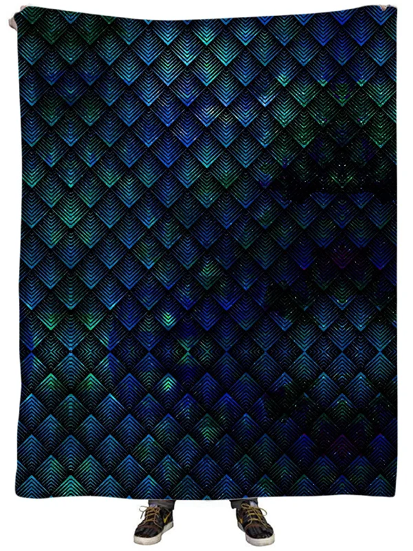 Cashmere blankets for ultimate softness and luxuryGalactic Dragon Scale Teal Plush Blanket