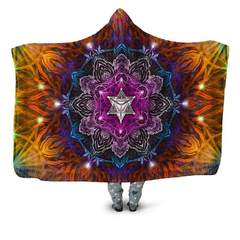Wool blankets with natural warmth and insulationGeometric Vibes Hooded Blanket