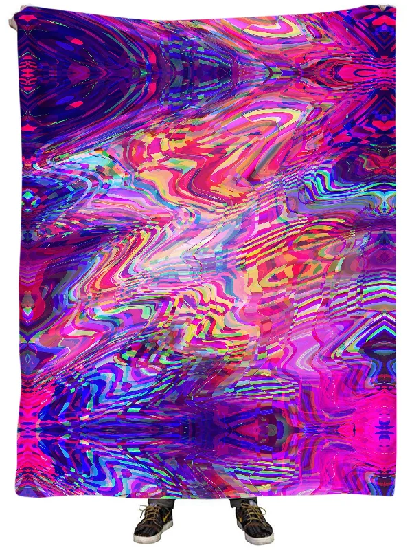 Queen - size blankets for standard - sized bedsGlitch Waves Plush Blanket