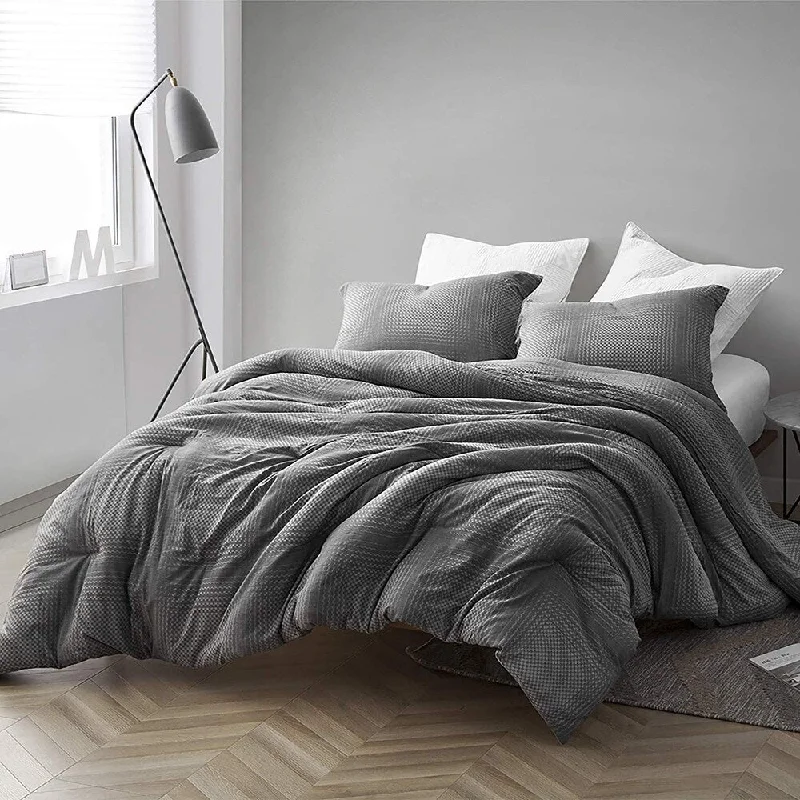 Wool - filled comforters with natural moisture - wicking and temperature - regulating featuresGray Depths - Oversized Comforter - 100% Yarn Dyed Cotton Bedding Wool - filled comforters with natural moisture - wicking and temperature - regulating featuresGray Depths - Oversized Comforter - 100% Yarn Dyed Cotton Bedding