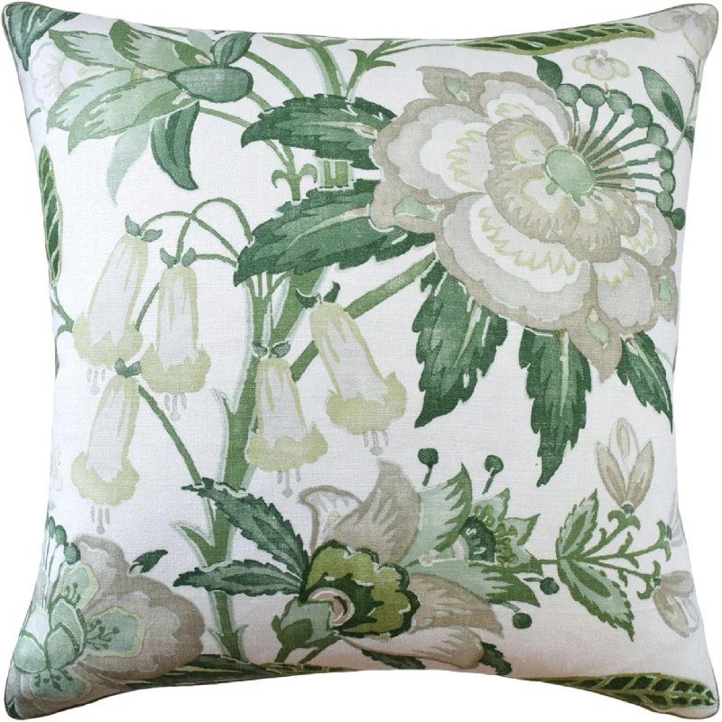 Silk blankets with a smooth and elegant touchGreen Floral Design Linen Pillow