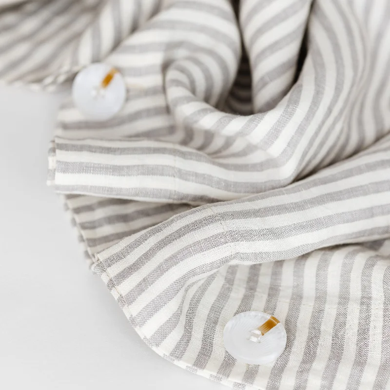 Clearance - priced duvet covers for a great deal on last - season modelsBed duvet covers to enhance the comfort and aesthetics of the bedroomGrey Stripes Linen Duvet Clearance - priced duvet covers for a great deal on last - season modelsBed duvet covers to enhance the comfort and aesthetics of the bedroomGrey Stripes Linen Duvet