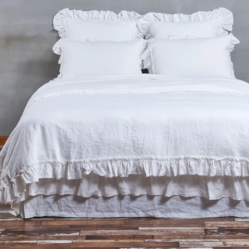 Queen - size duvet covers for standard queen - sized mattressesHand Frayed Ruffles Linen Duvet Cover Queen - size duvet covers for standard queen - sized mattressesHand Frayed Ruffles Linen Duvet Cover