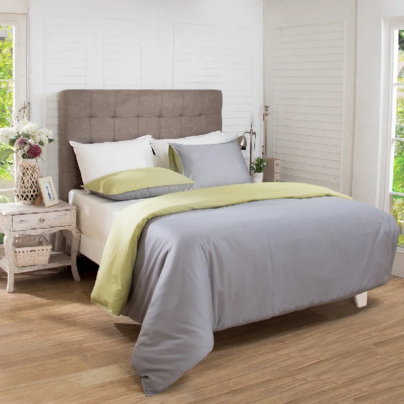 Mid - priced duvet covers with a good balance of quality and costHannah Percale 100% Cotton Reversible Easy Care Wild Dove/Silk Green Duvet Cover with Pillow Case