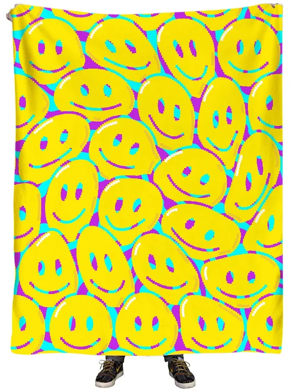 Cotton blankets for breathability and a lightweight feelHappy Tabs Plush Blanket