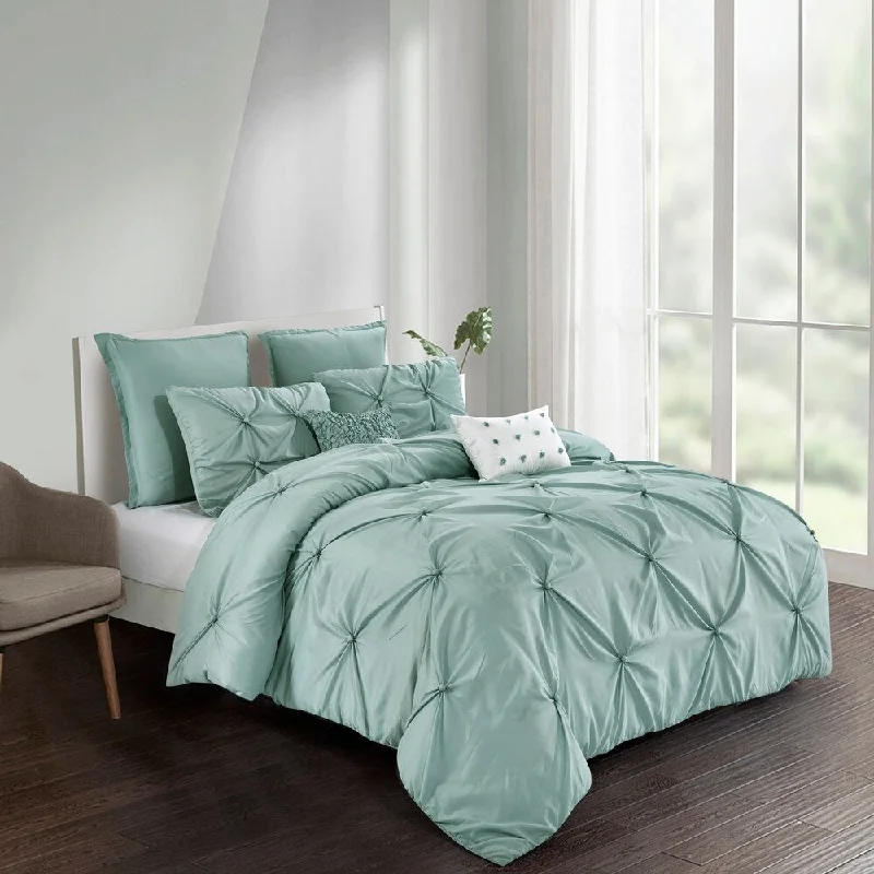 Cotton - filled comforters for a breathable and natural sleep experienceHarper Solid Comforter Set in Green Cotton - filled comforters for a breathable and natural sleep experienceHarper Solid Comforter Set in Green