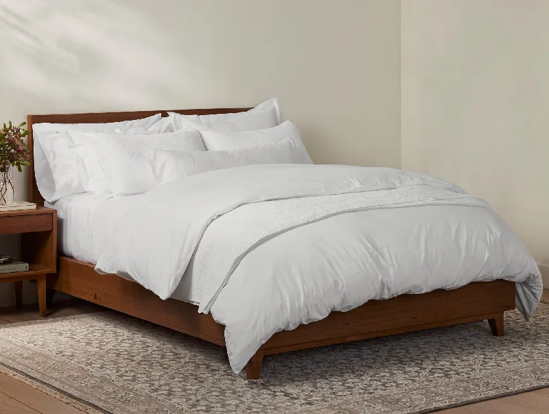 Jersey cotton duvet covers for a stretchy and comfortable fitHeritage Organic Percale Duvet Set Jersey cotton duvet covers for a stretchy and comfortable fitHeritage Organic Percale Duvet Set