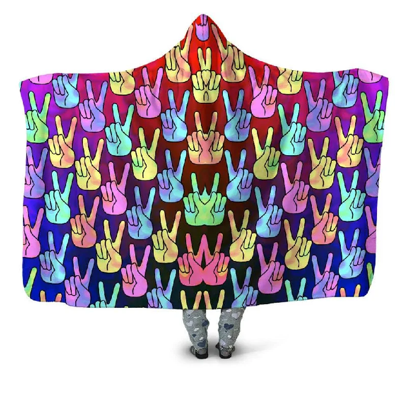 Mohair blankets with a unique sheen and softnessHippy Trippy Hooded Blanket