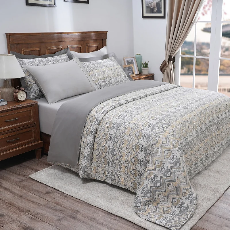 Abstract - designed duvet covers to add an artistic flair to the bedroomIndigenous Artisan Aztec Stripe 100%Cotton Printed Neutral Duvet Cover With Pillow Case Abstract - designed duvet covers to add an artistic flair to the bedroomIndigenous Artisan Aztec Stripe 100%Cotton Printed Neutral Duvet Cover With Pillow Case