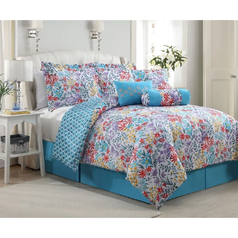 Duck down comforters with a softer feel and good warmth retentionKaterina Reversible Floral 7-piece Comforter Set Duck down comforters with a softer feel and good warmth retentionKaterina Reversible Floral 7-piece Comforter Set