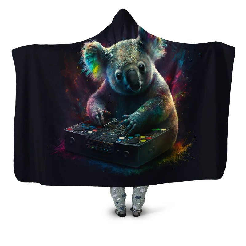Wool blankets with natural warmth and insulationKoala Remix Hooded Blanket