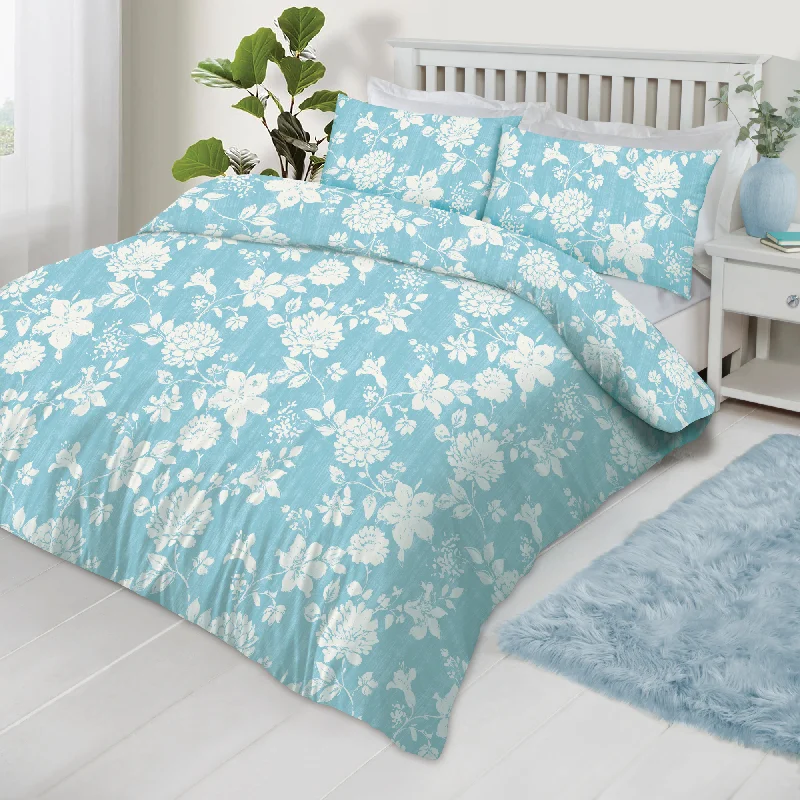 Full - size duvet covers suitable for full - sized beds in guest rooms or small bedroomsLewis's Dahlia Duvet Set - Blue Full - size duvet covers suitable for full - sized beds in guest rooms or small bedroomsLewis's Dahlia Duvet Set - Blue