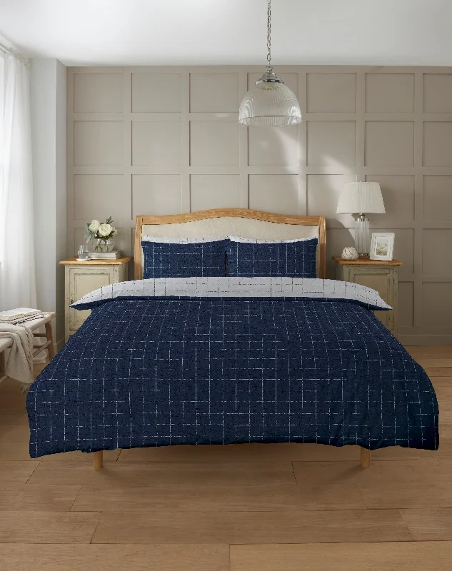 Striped duvet covers with bold or subtle stripes for a classic or nautical feelLewis's Fletcher Check Duvet Set - Navy Striped duvet covers with bold or subtle stripes for a classic or nautical feelLewis's Fletcher Check Duvet Set - Navy