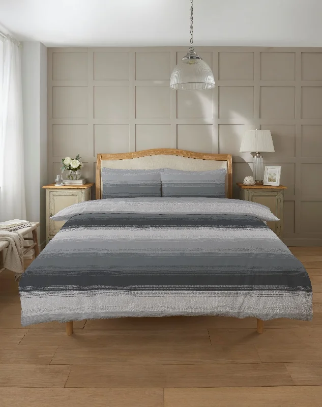 Full - size duvet covers suitable for full - sized beds in guest rooms or small bedroomsLewis's Hudson Stripe Duvet Set - Grey Full - size duvet covers suitable for full - sized beds in guest rooms or small bedroomsLewis's Hudson Stripe Duvet Set - Grey